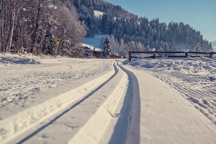 Perfekt präparierte Langlaufloipe